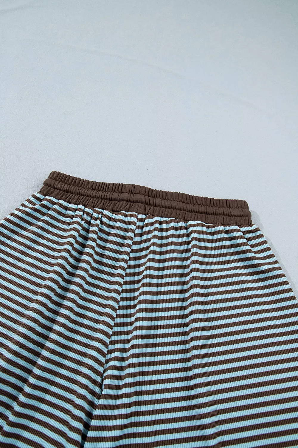 Stripe Oversized Long Sleeve Top Drawstring Loose Shorts 2pcs Set, image 13