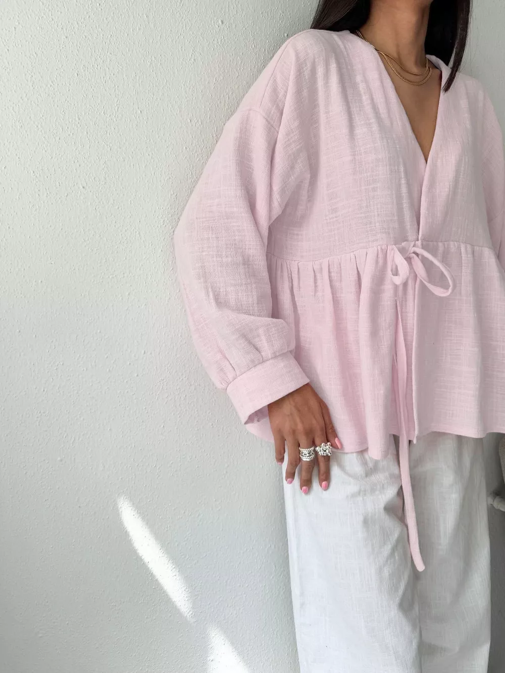 Tie Front Long Sleeve Shirt, image 4