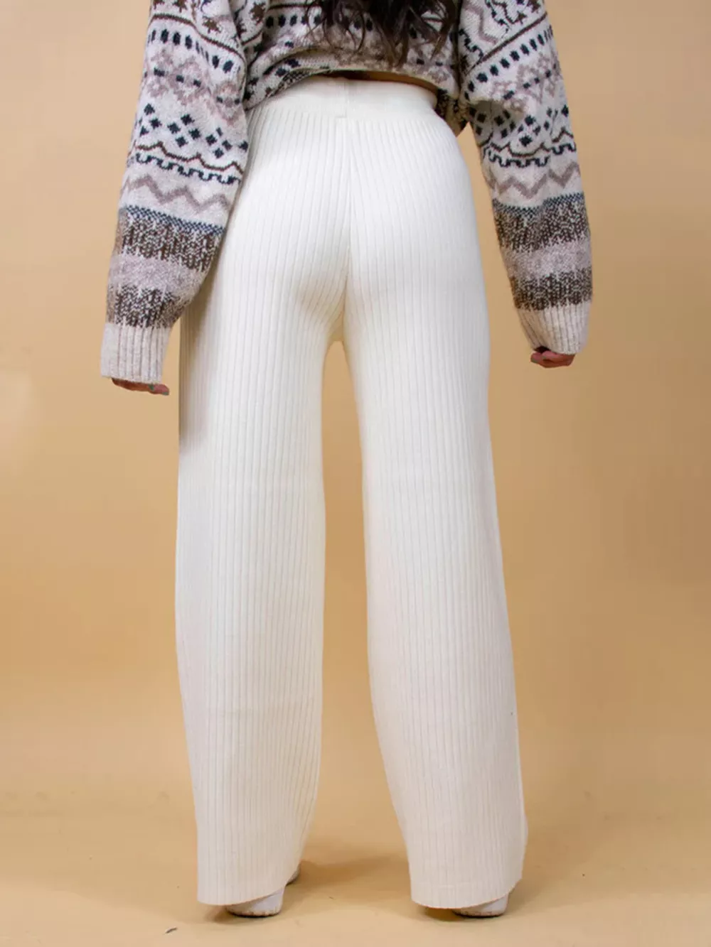 Ribbed Wide Leg Sweater Pants, image 3