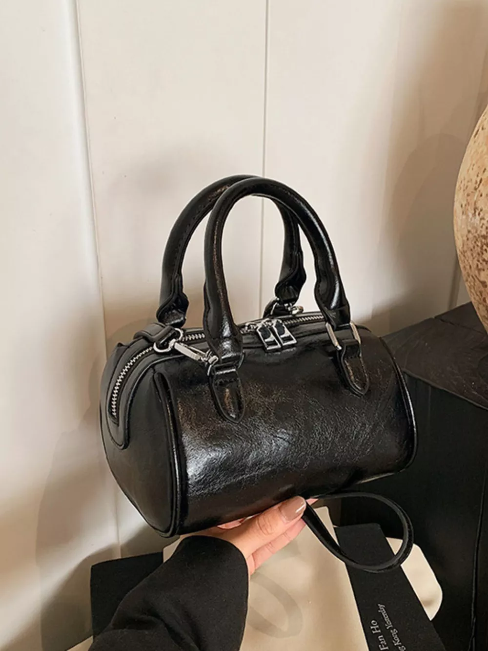 Cylinder Leather Shoulder Bag, image 2