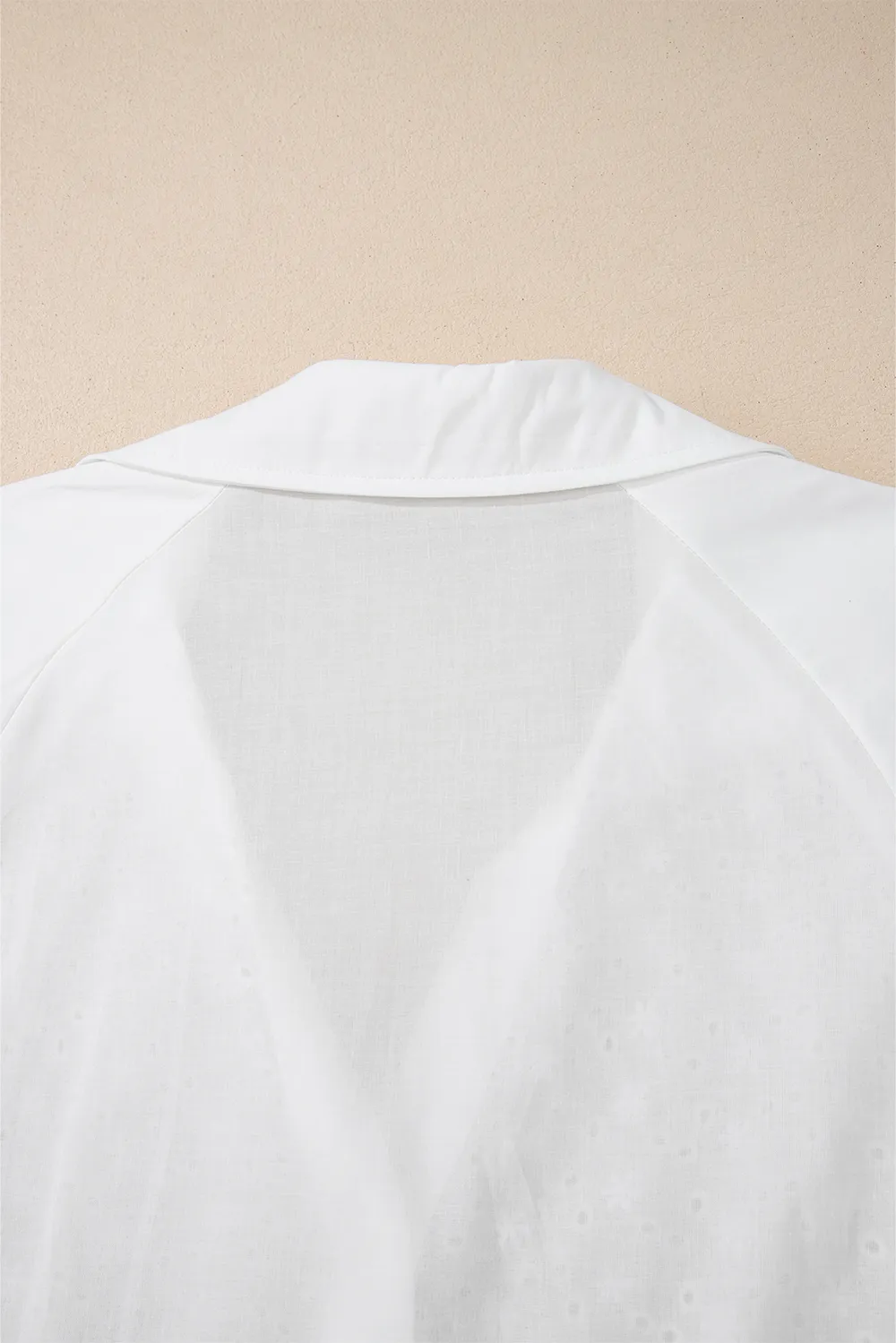 Embroidered Eyelet Collared Neck Long Sleeve Shirt, image 4