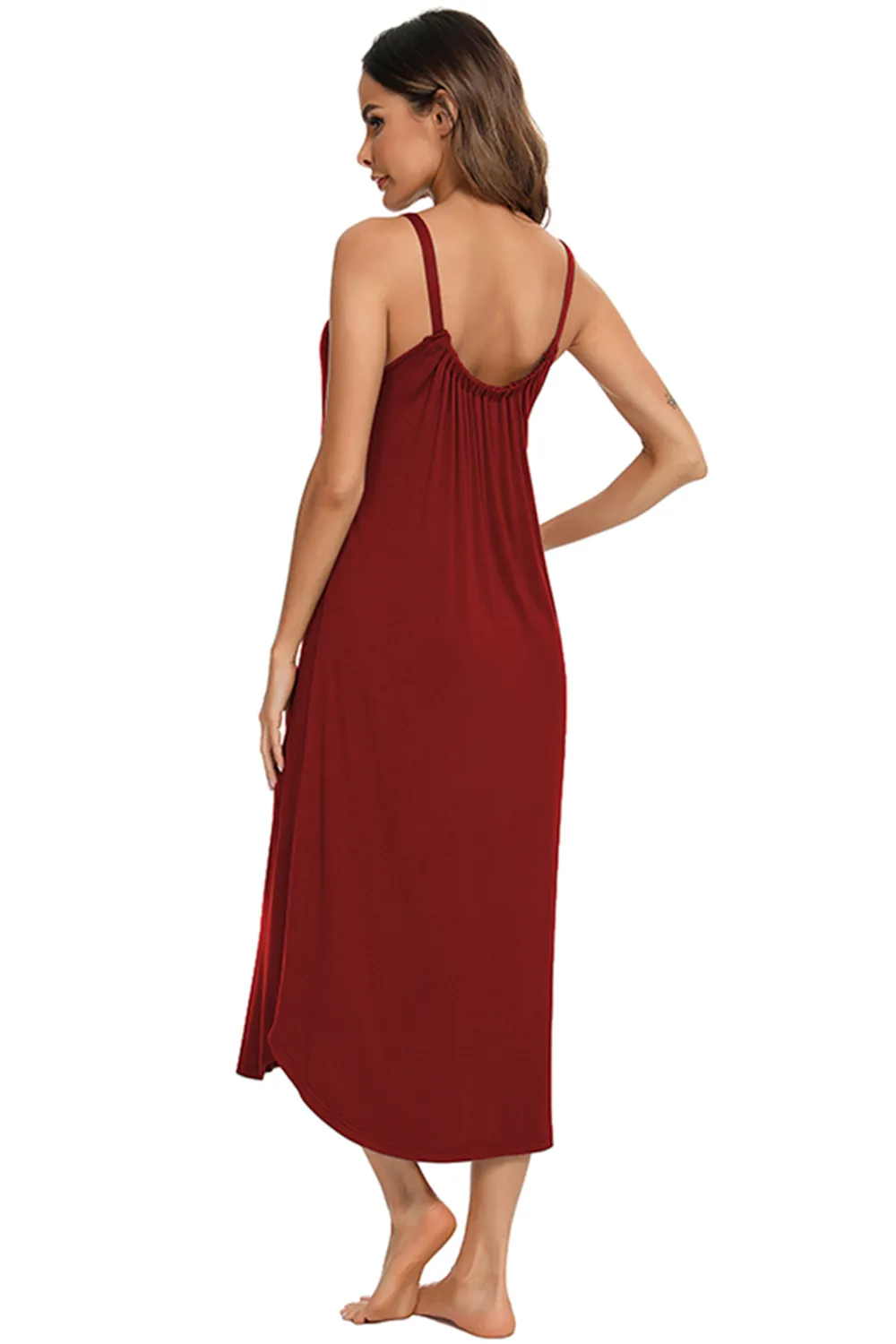 V-Neck Midi Lounge Dress, image 10