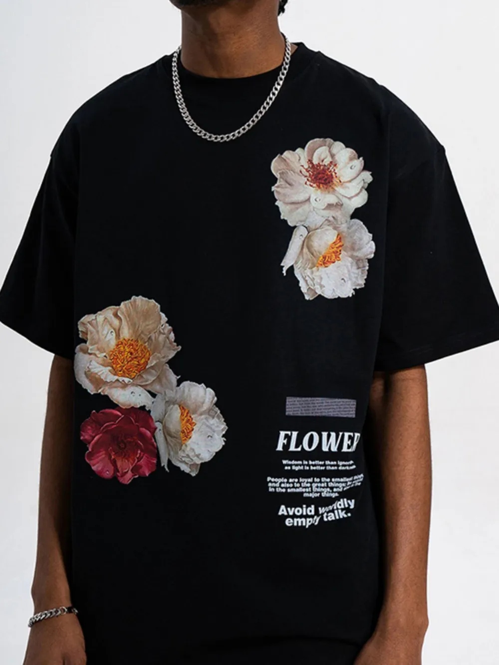Men's Oversized Floral Print Short Sleeve T-Shirt, image 5