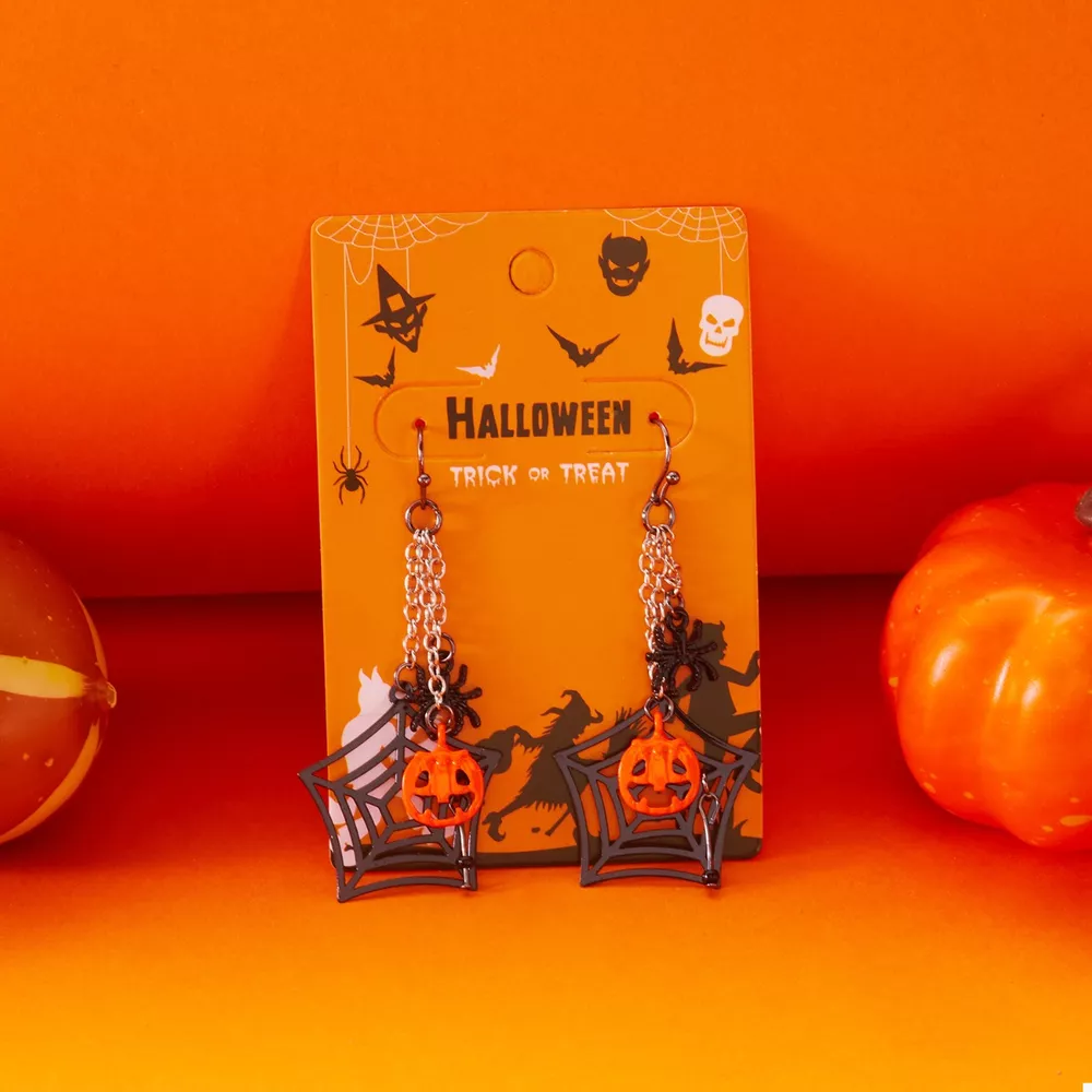 Halloween Spider Web Earrings, image 4