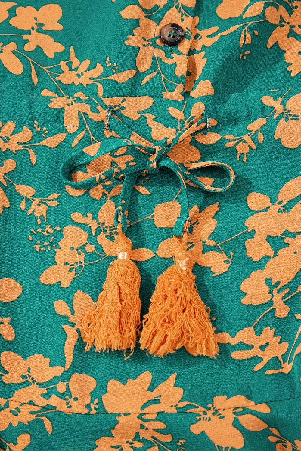 Printed Ruffled Hem Button Front Dress, image 3