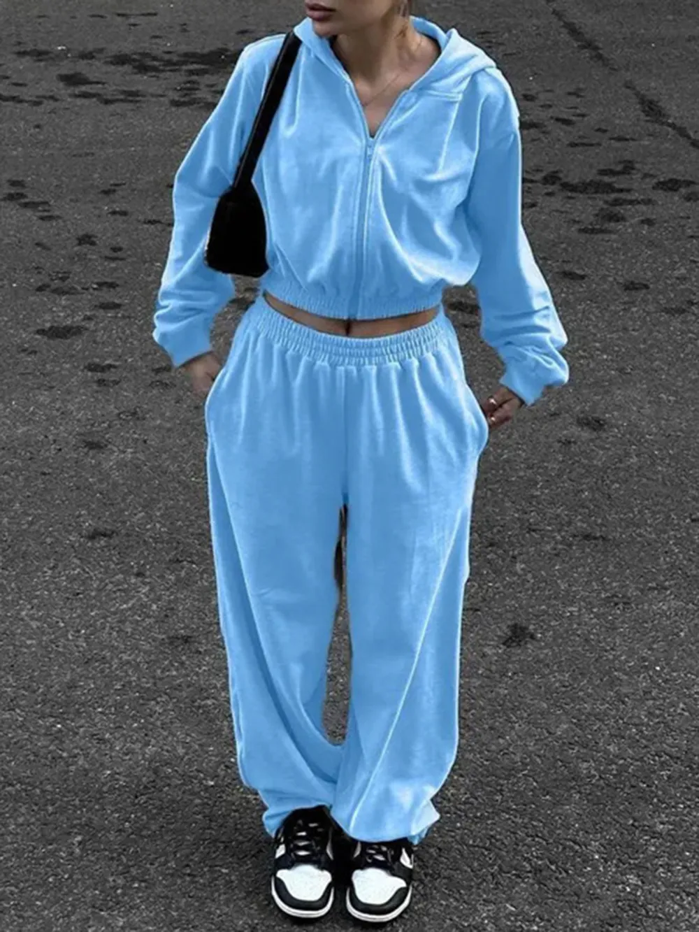 Zip Up Hoodie and Pocketed Pants Set, image 6