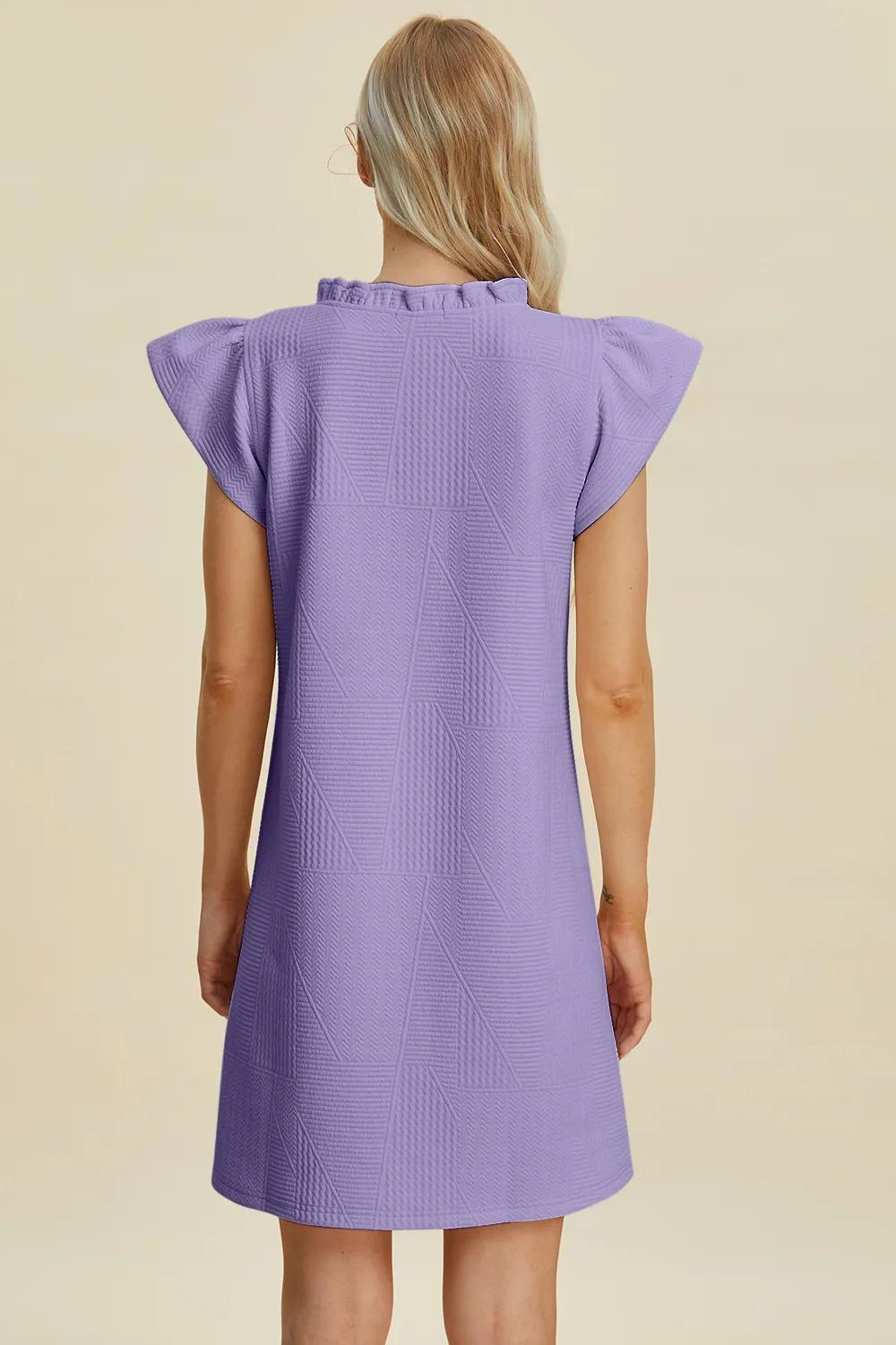 Full Size Ruffled V-Neck Cap Sleeve Dress, image 11