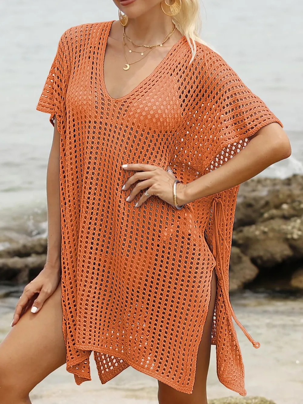 Side Tied V-Neck Cover-Up, image 24