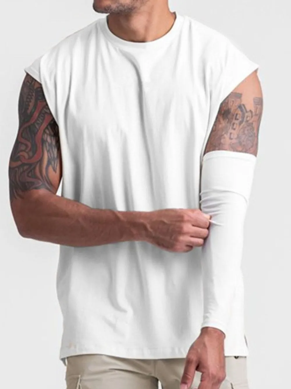 Men's Plus Size Round Neck Tank, image 4