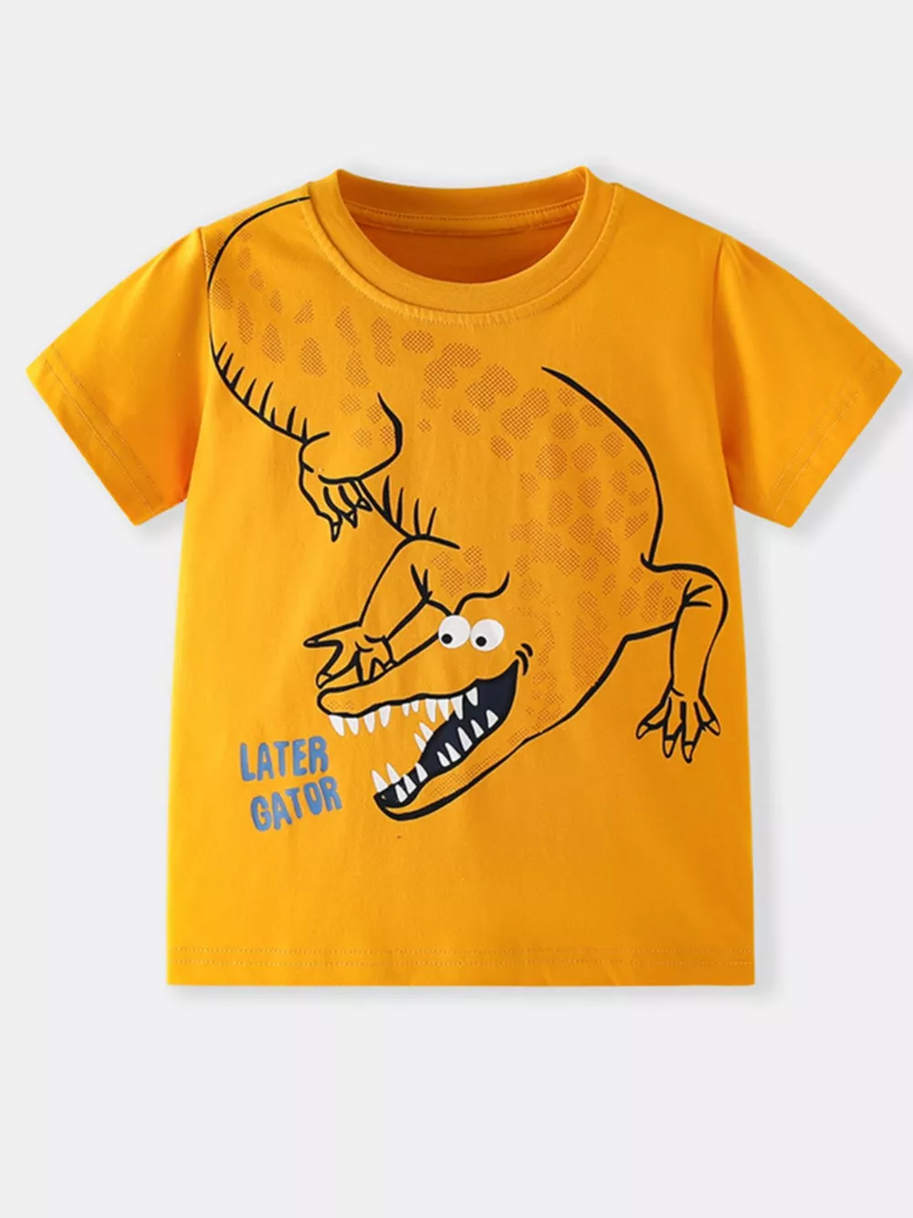 Children's Cartoon Alligator Print Short Sleeve T-Shirt, image 2