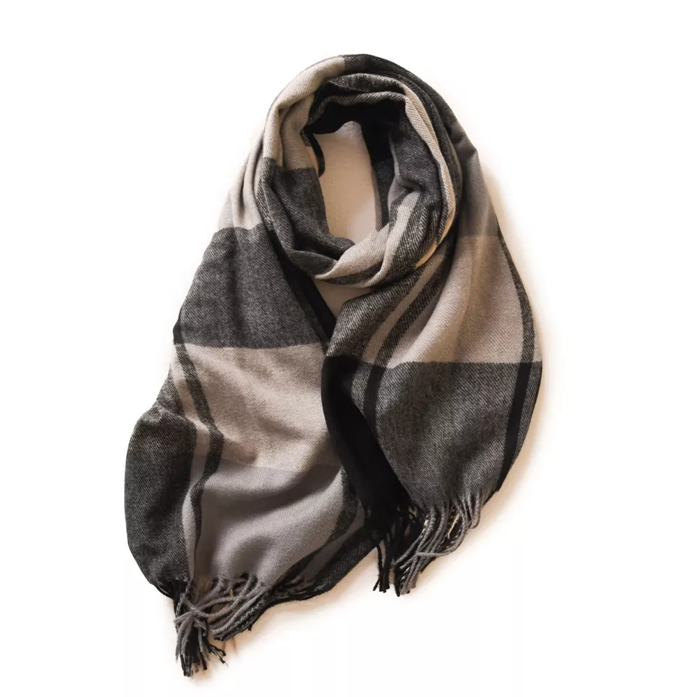 Plaid Fringe Scarf, image 3