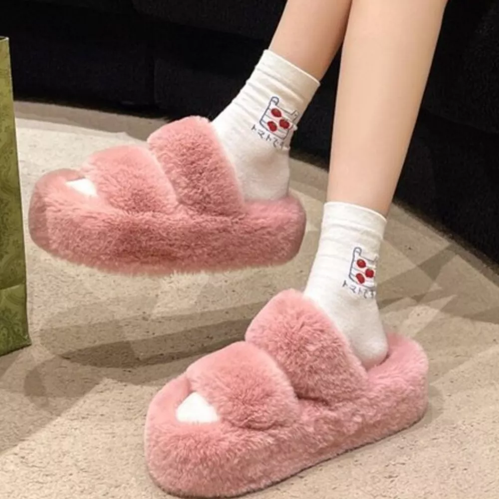 Fuzzy Open Toe Slippers, image 5