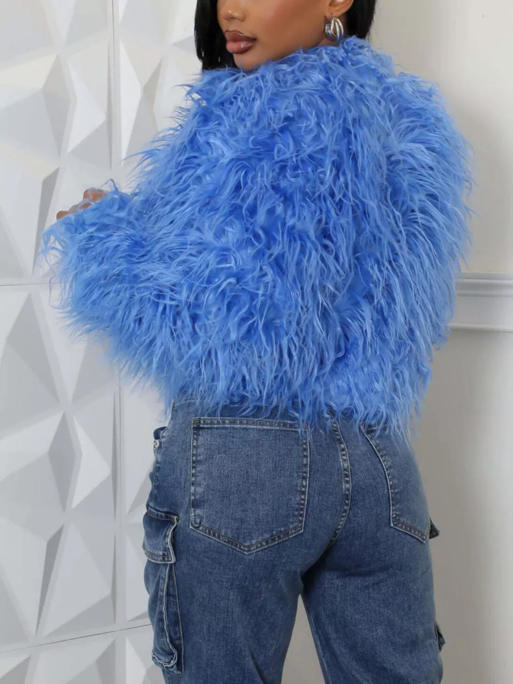 Faux Fur Open Front Cropped Outerwear, image 6
