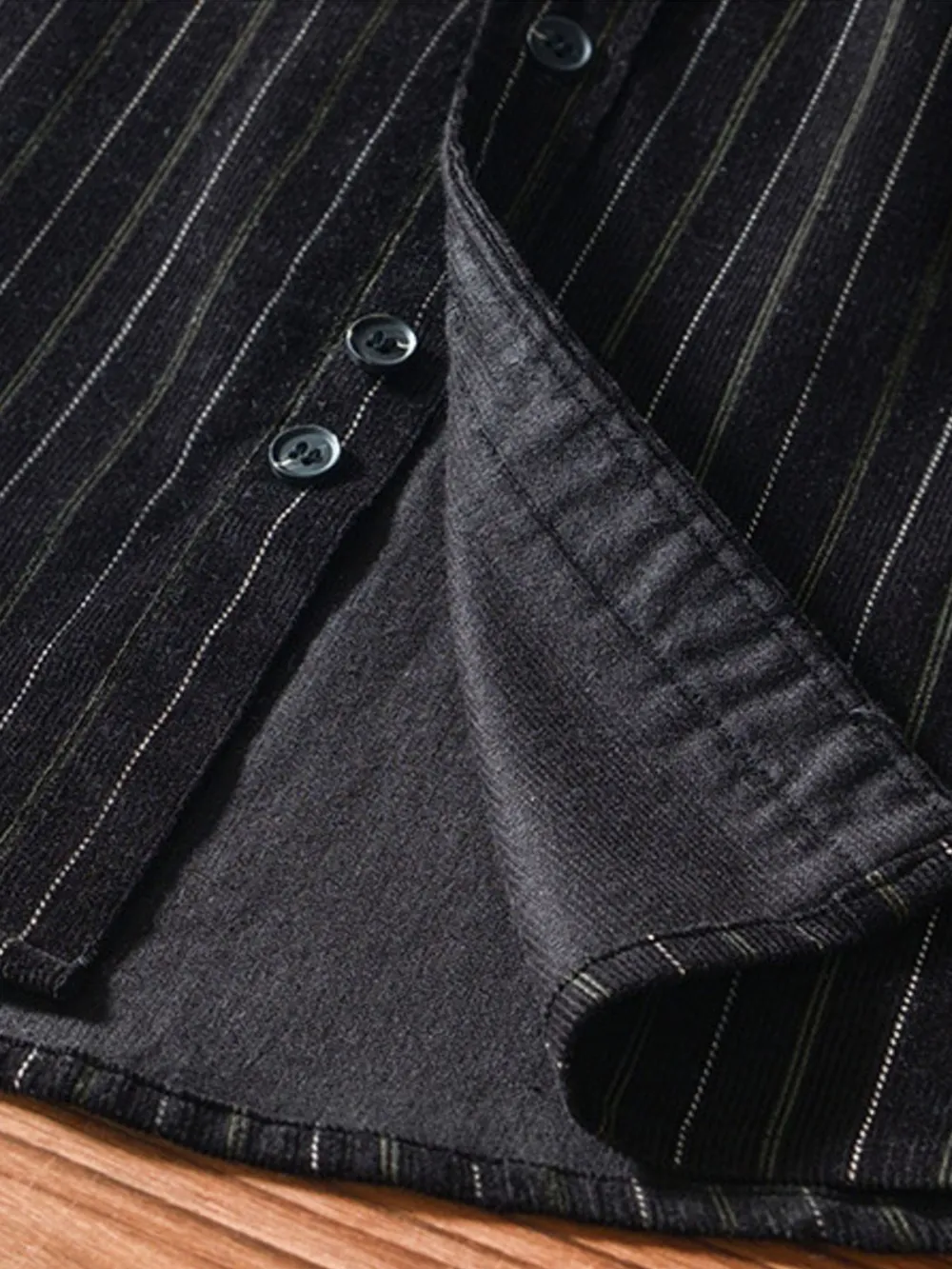 Men's Plus Size Striped Button Up Long Sleeve Shirt, image 6