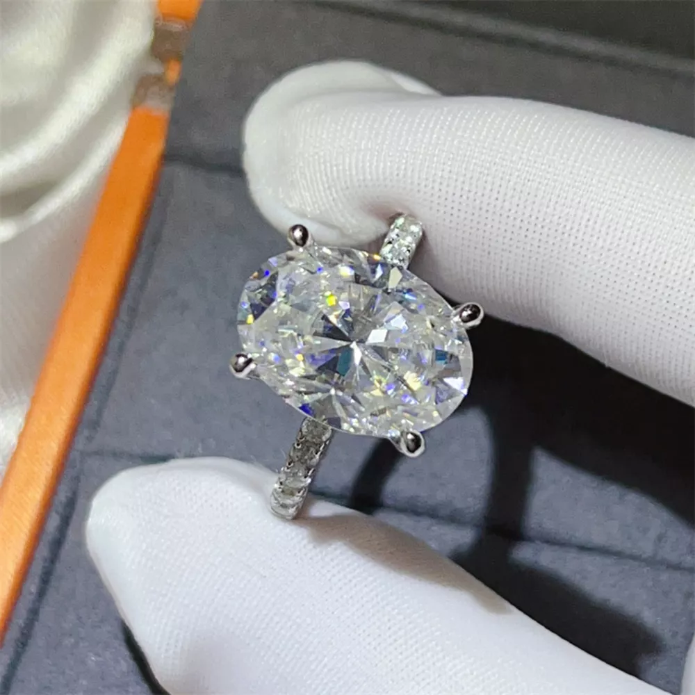 8 Carat Moissanite 925 Sterling Silver Ring, image 5