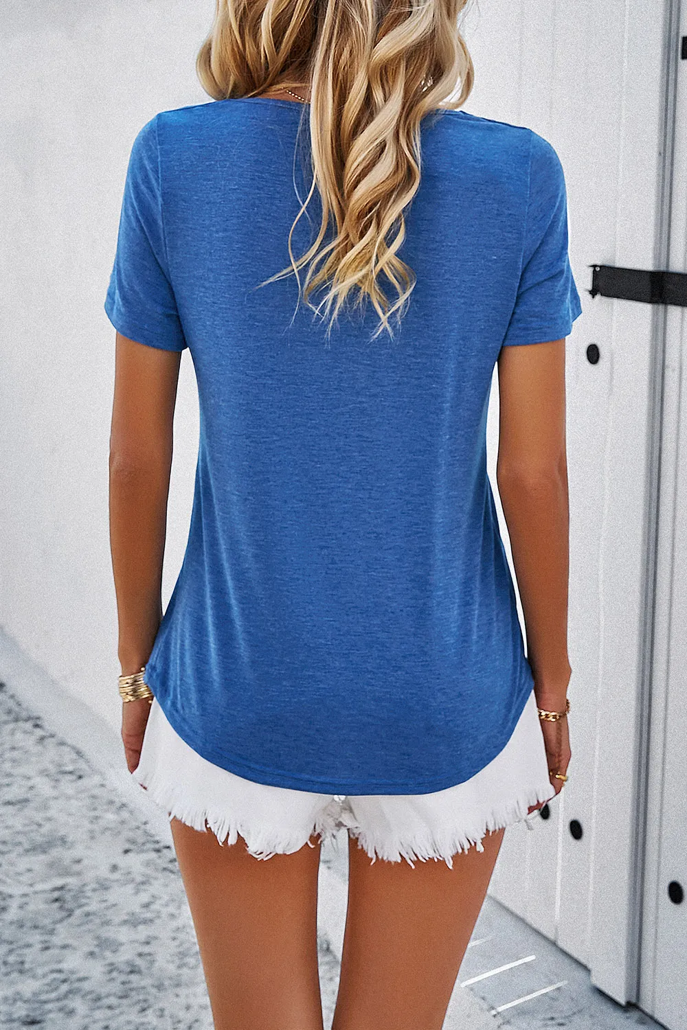 V-Neck Short Sleeve T-Shirt, image 8