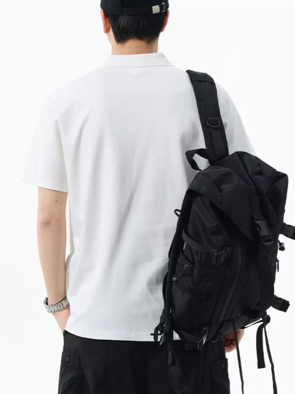 Men's Full Size Solid Color Casual Polo Shirt Plus Size, image 2