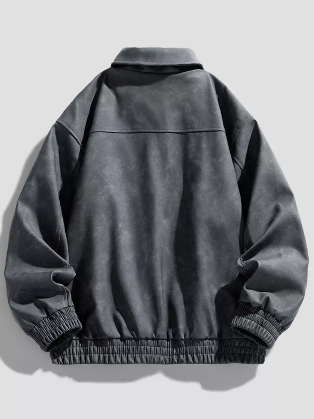 Men's Plus Size Zip-Up Collared Neck Jacket, image 7