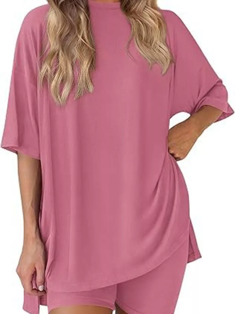 Full Size Half Sleeve T-Shirt and Shorts Set Plus Size, image 11