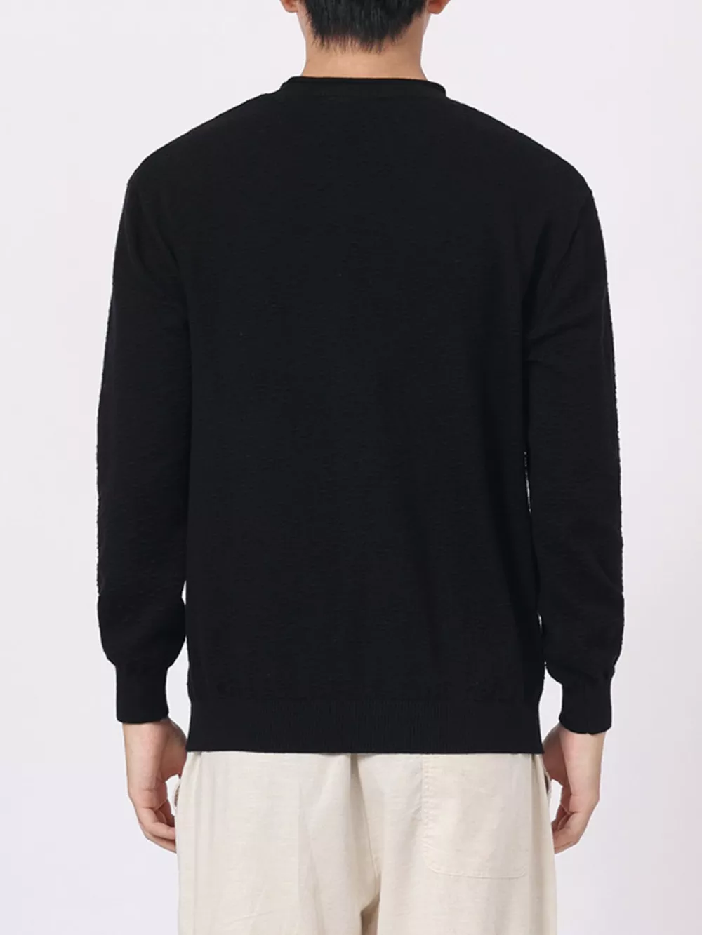 Men's Plus Size Textured Crew Neck Sweater, image 12