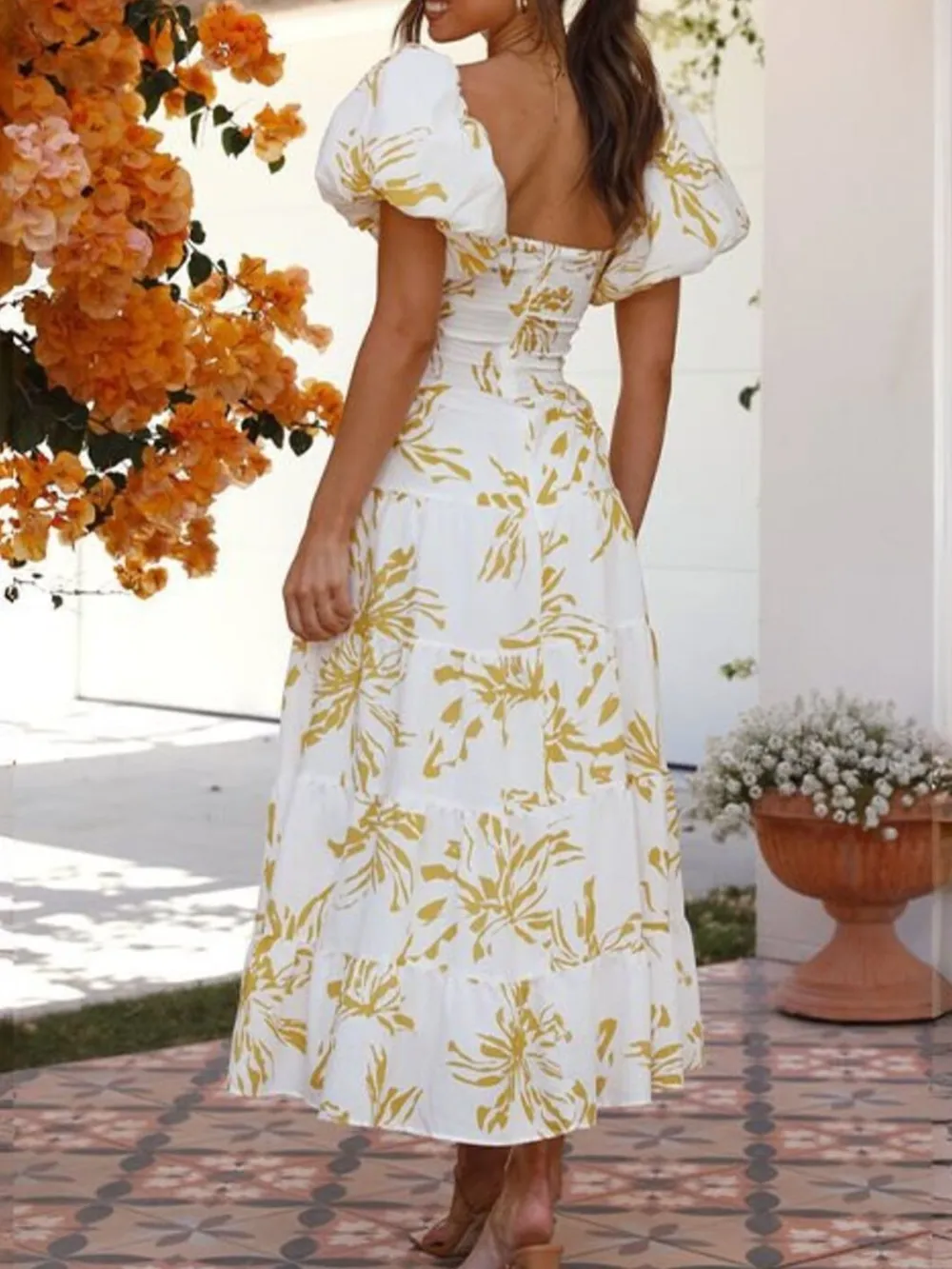 Off-Shoulder Floral Tiered Dress with Ruffle Details, image 13