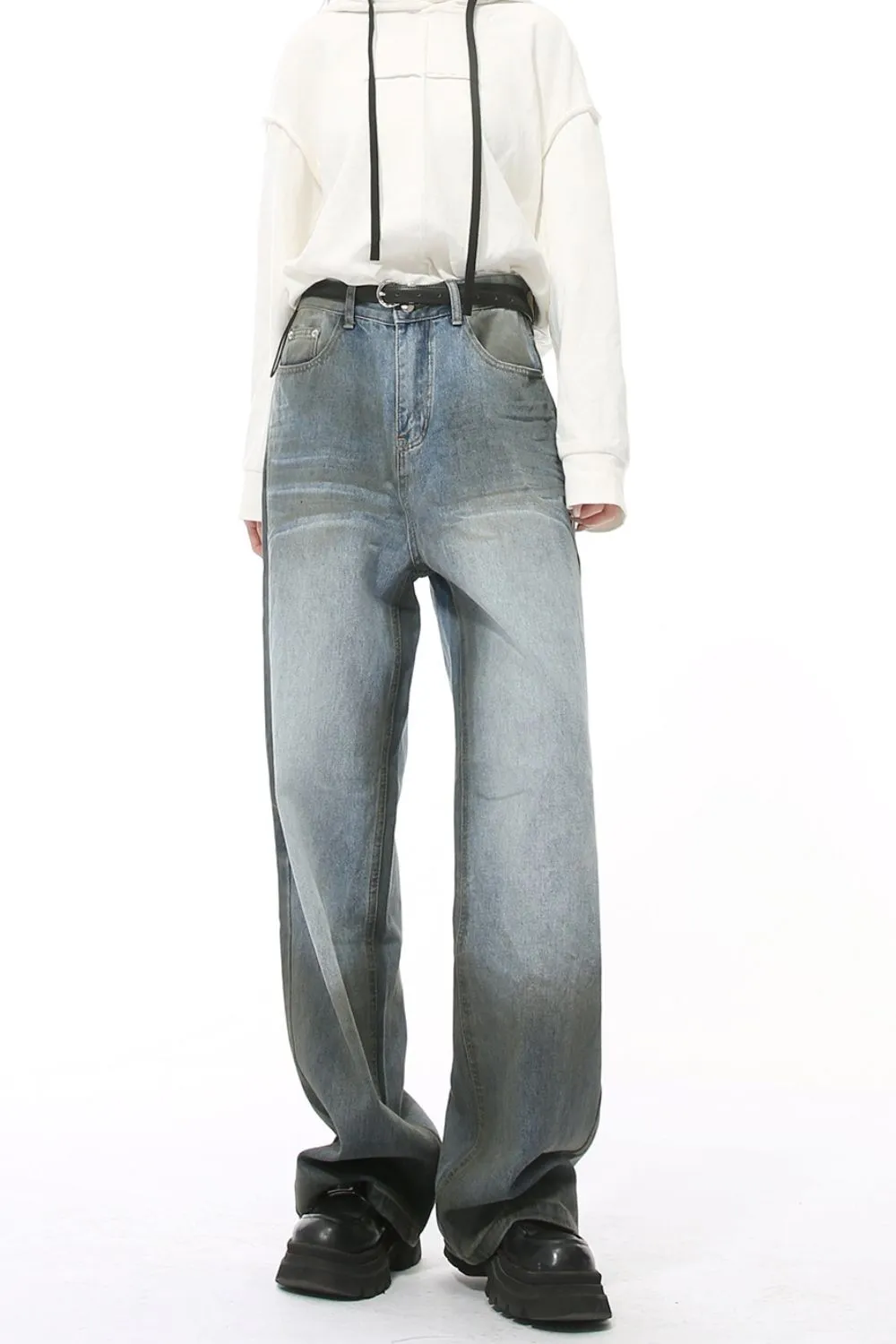 High Waist Baggy Jeans with Pockets, image 5