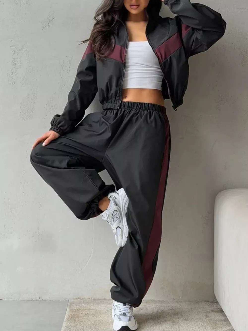 Color Block Zip Up Outerwear and Pants Set, image 23