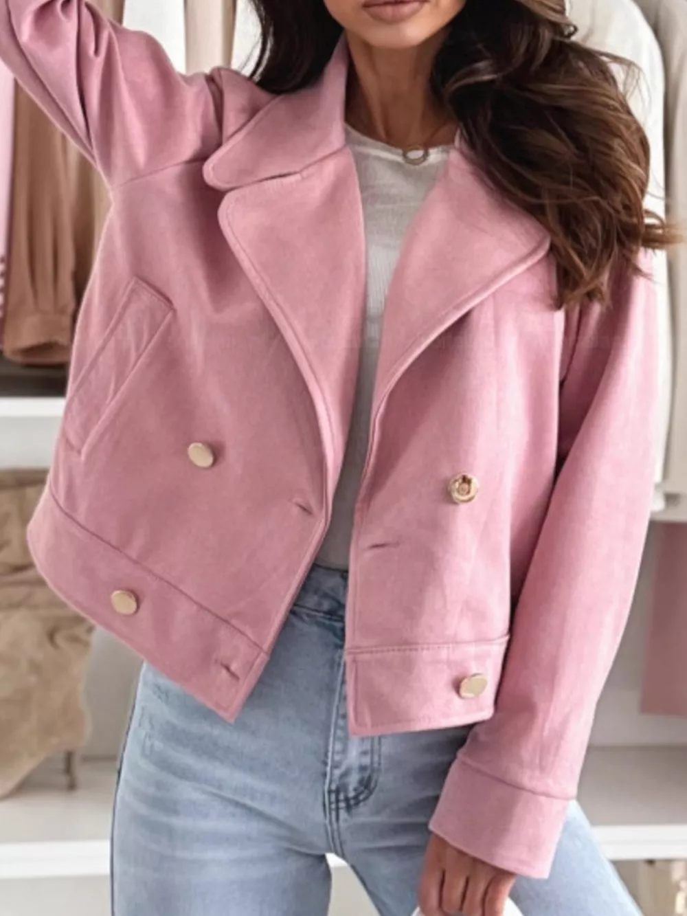 Chic Double-Breasted Cropped Jacket, image 10