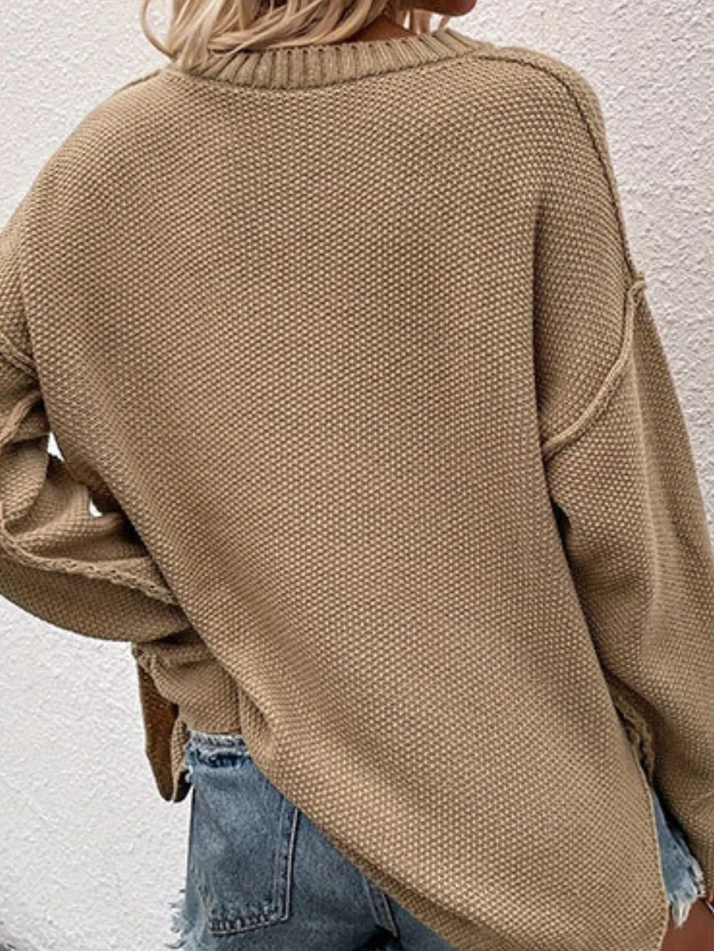 Button Detail Long Sleeve Knit Top, image 8