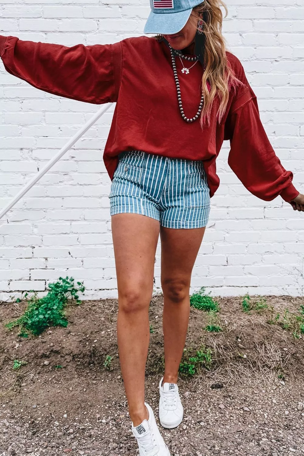 Ribbed Detail Drop Shoulder Cutout Back Sweatshirt, image 3