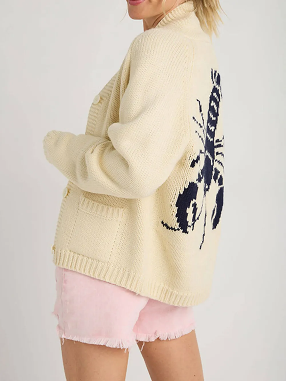Lobster Button Up Long Sleeve Cardigan, image 5