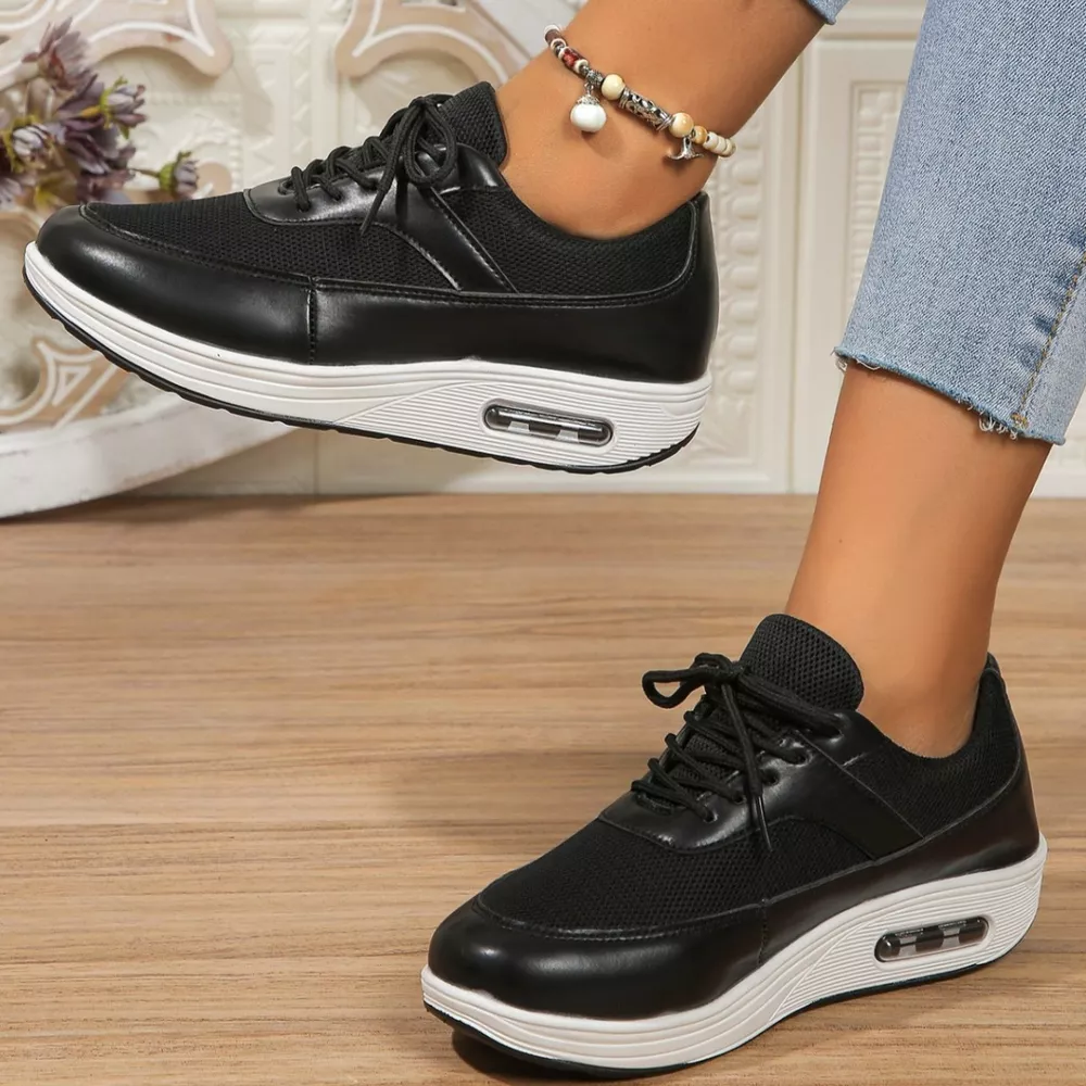 Lace Up Wedge Sneakers, image 3