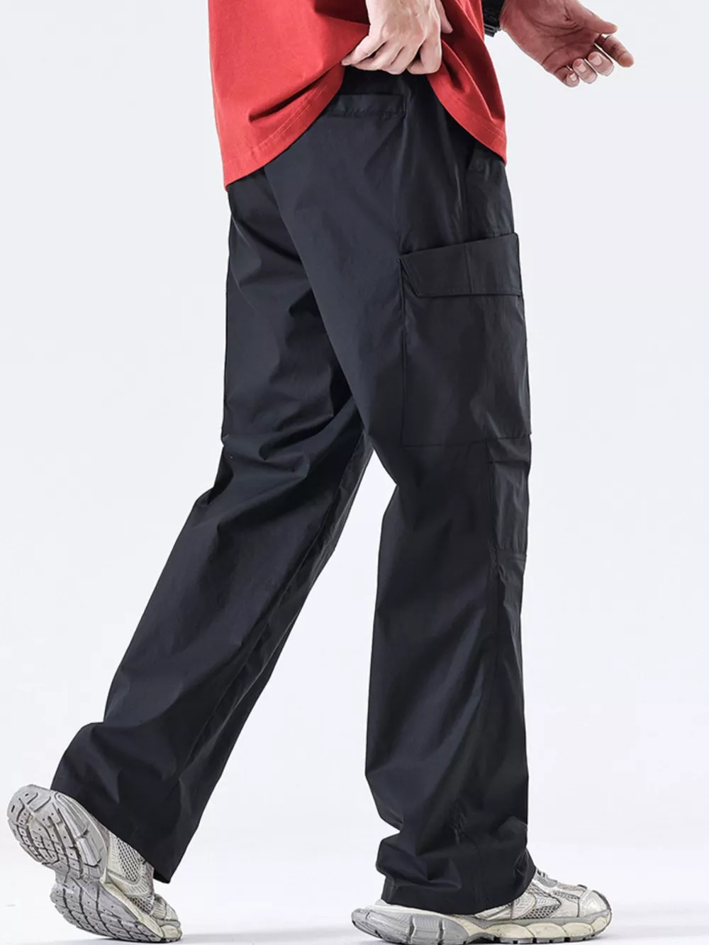 Men's Full Size Drawstring Wide Leg Cargo Pants Plus Size, image 6