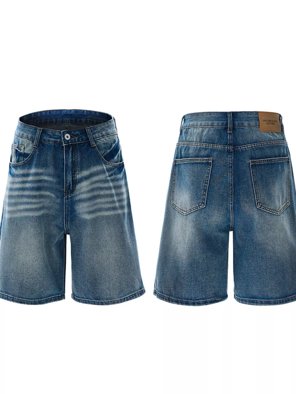 Men's Washed Loose Fit Denim Shorts, image 2