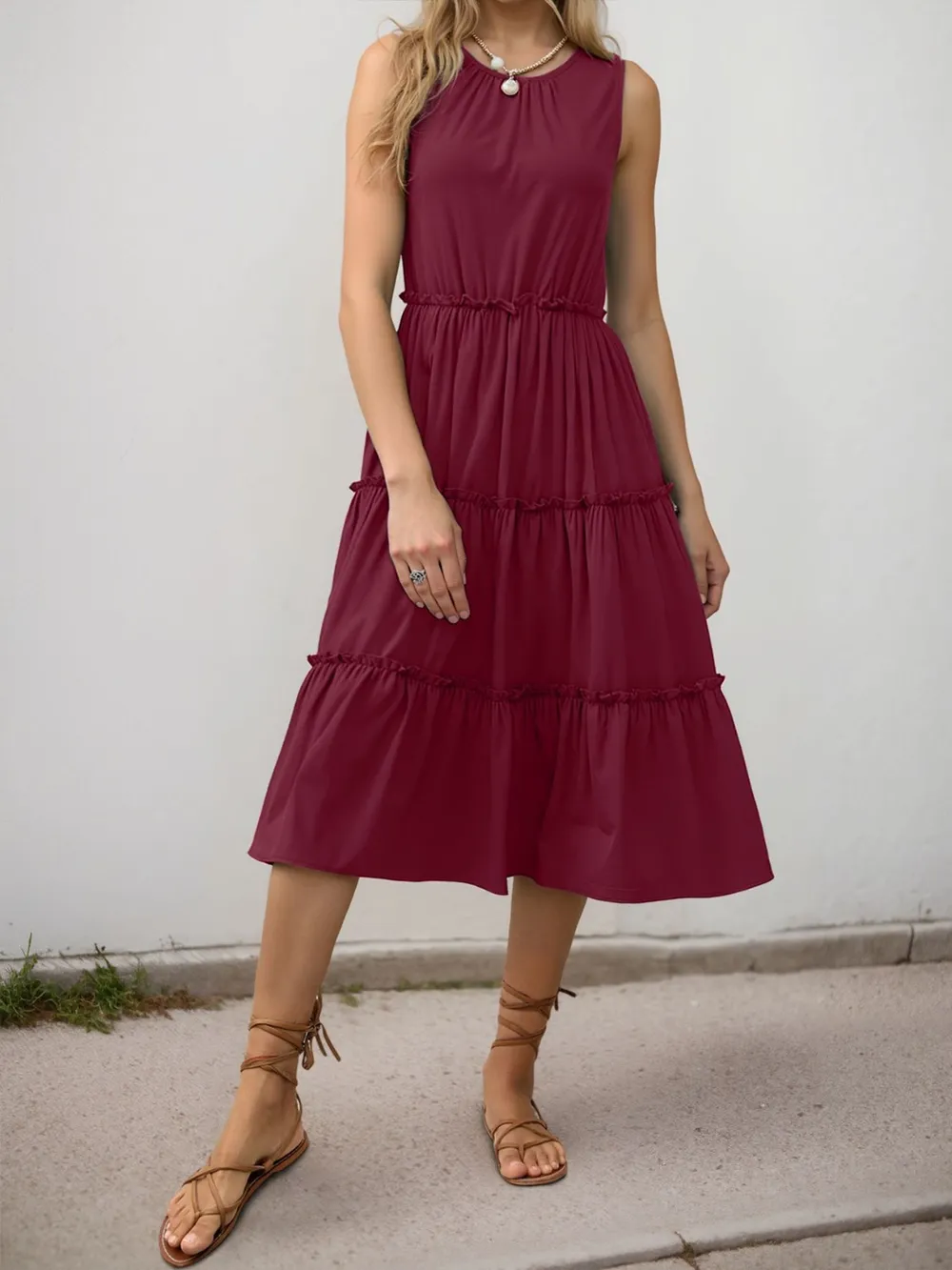 Frill Tiered Midi Dress, image 10