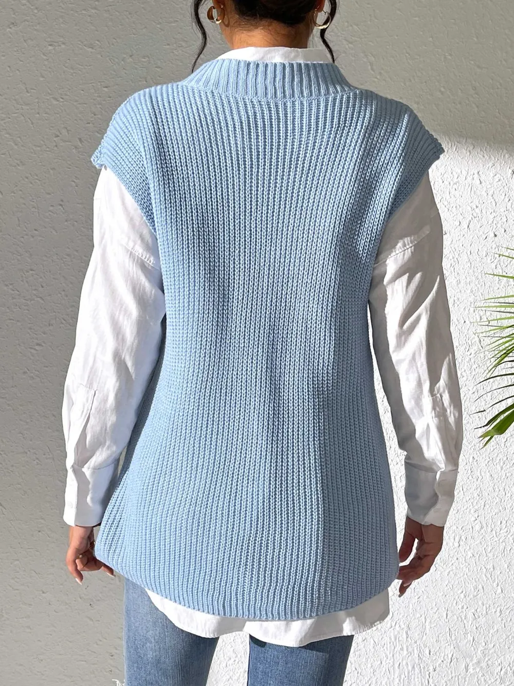 Flower V-Neck Sweater Vest, image 6