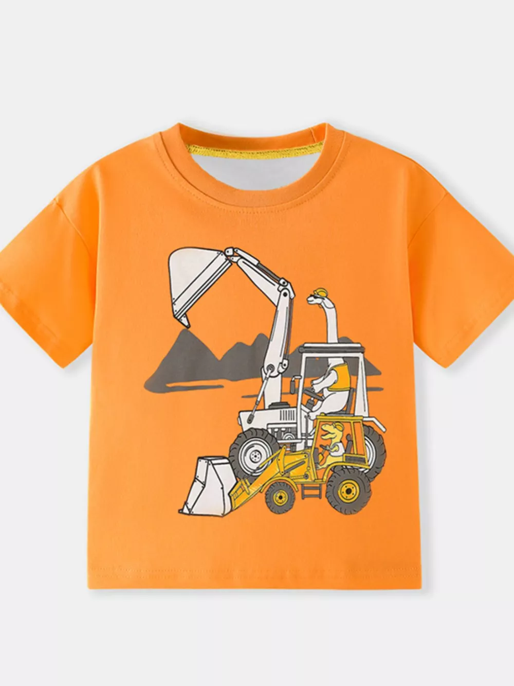 Children's Excavator Graphic Short Sleeve T-Shirt, image 2