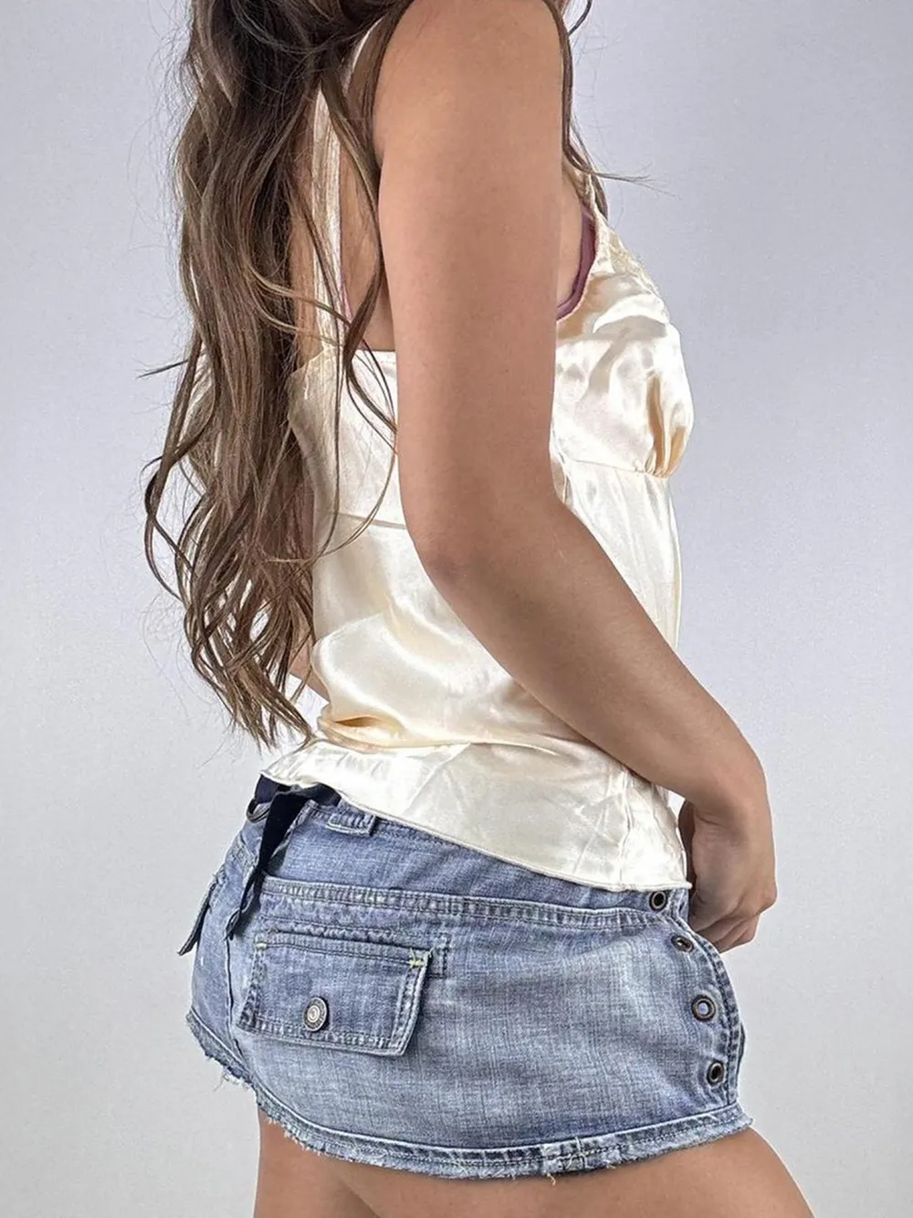 Lace Trim V-Neck Satin Cami Top, image 5