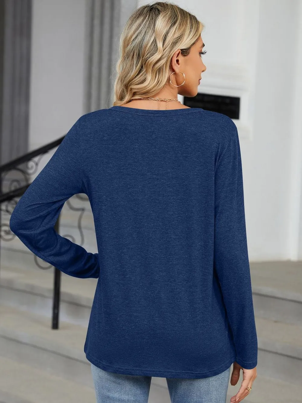 Notched Long Sleeve T-Shirt, image 19