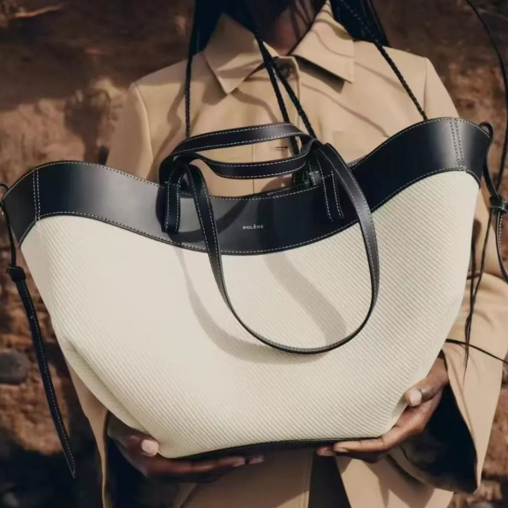 Two-Tone Leather Handbag, image 3