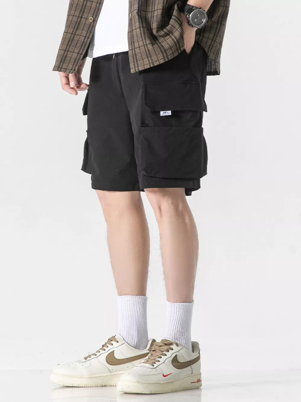 Men's Plus Size Loose Fit Cargo Shorts, image 6