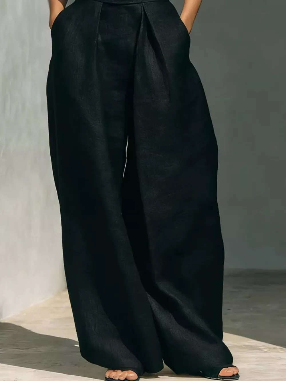 Full Size Turtleneck Sleeveless Top and Wide Leg Pants Set Plus Size, image 4