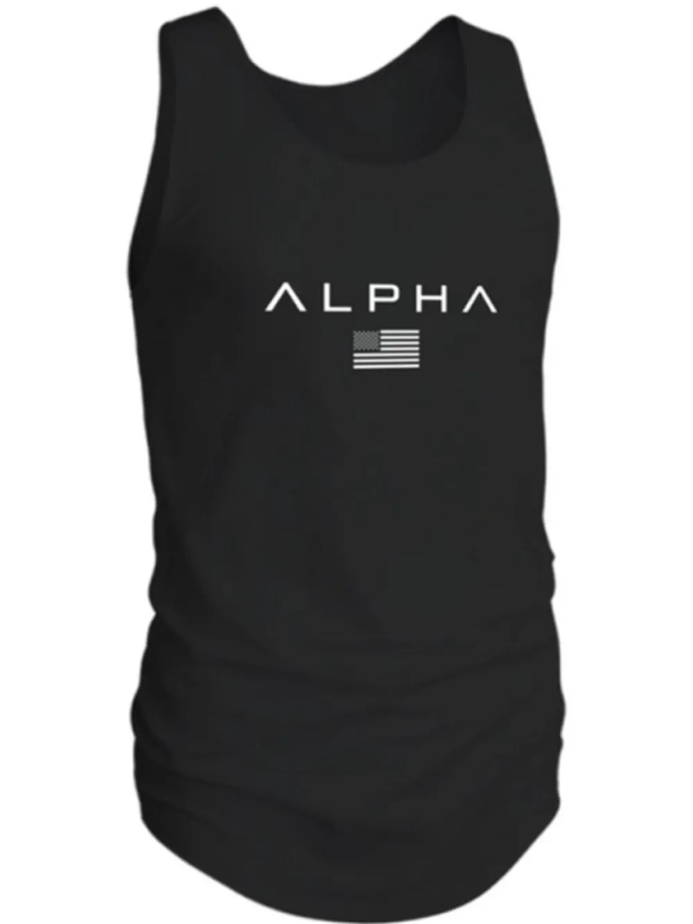 Men's US Flag Round Neck Tank