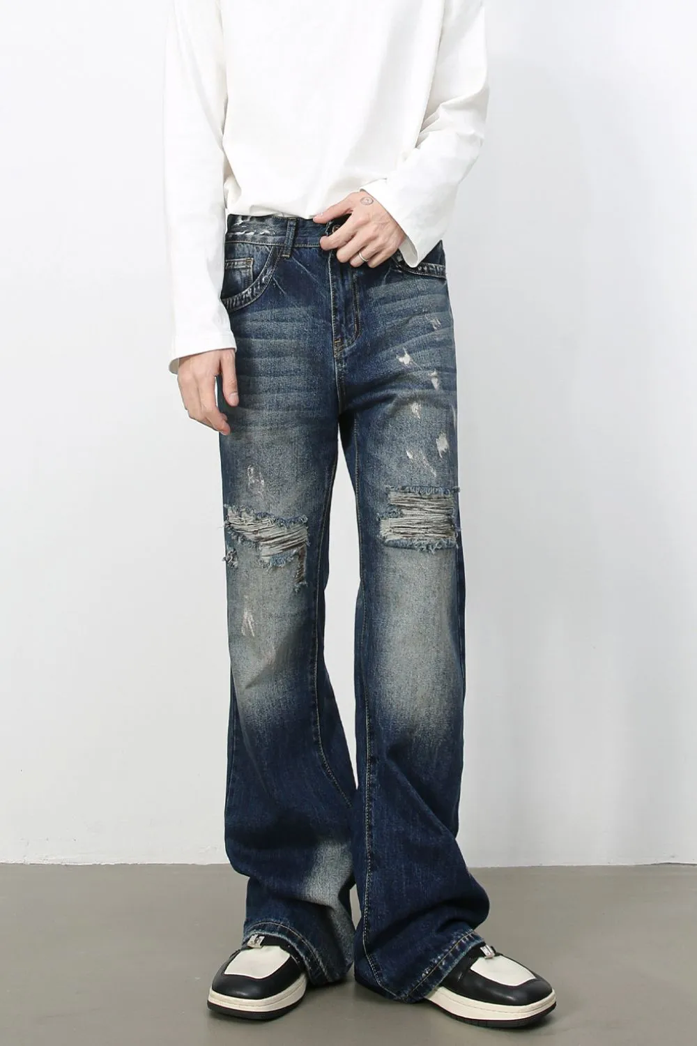 Men's Distressed Jeans, image 4