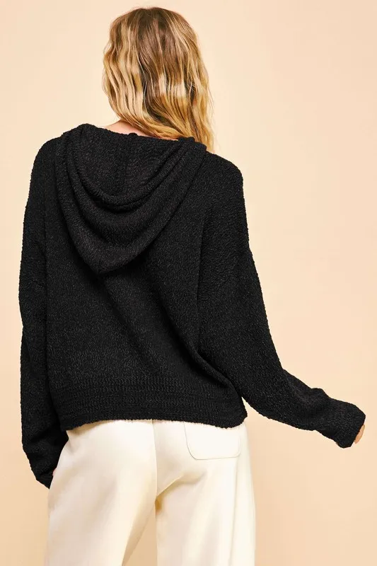 Drop Shoulder Long Sleeve Hooded Sweater, image 2
