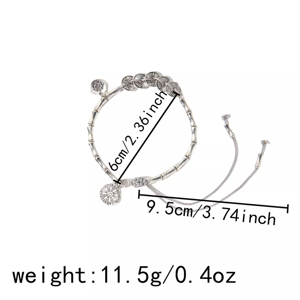 Silver Chain Adjustable Heart Charm Bracelet, image 6