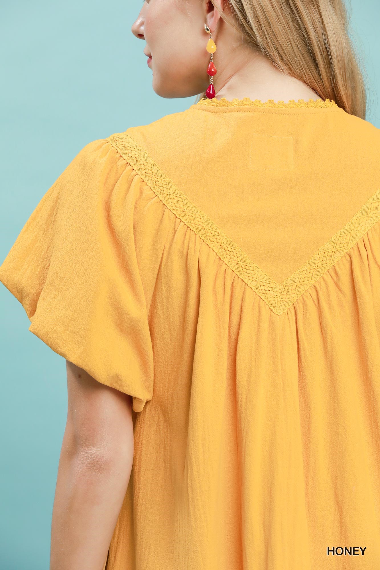 Flutter Sleeve Tassel Tie Ruffle Hem Mini Dress, image 5