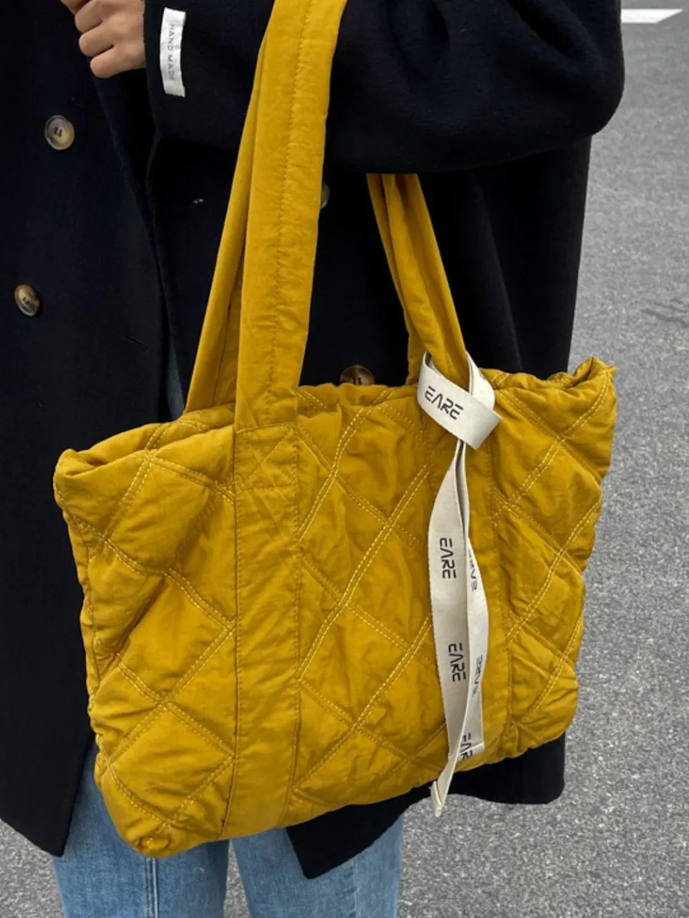 Quilted Nylon Large Tote Bag, image 4