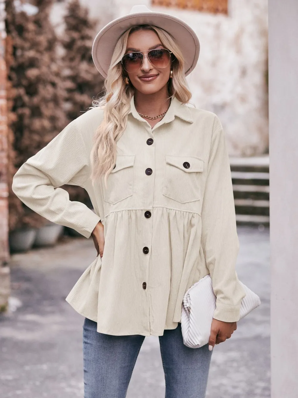 Collared Neck Long Sleeve Shirt, image 20