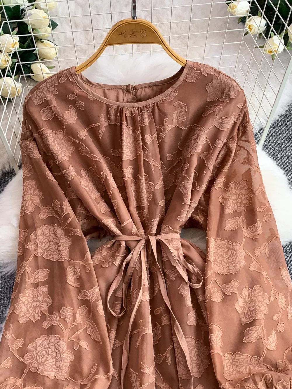 Tie Waist Long Sleeve Dress, image 19